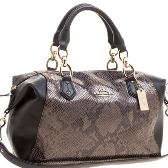 Coach Handbags - Coach Colette satchel in python-embossed leather graphite rare find 🕵️♀️
